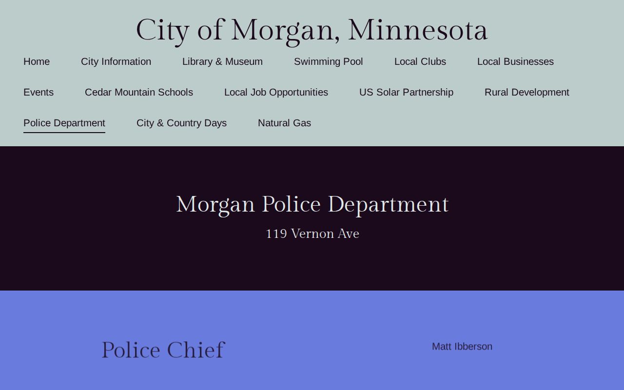 Morgan, Redwood County police booking-record contact page
